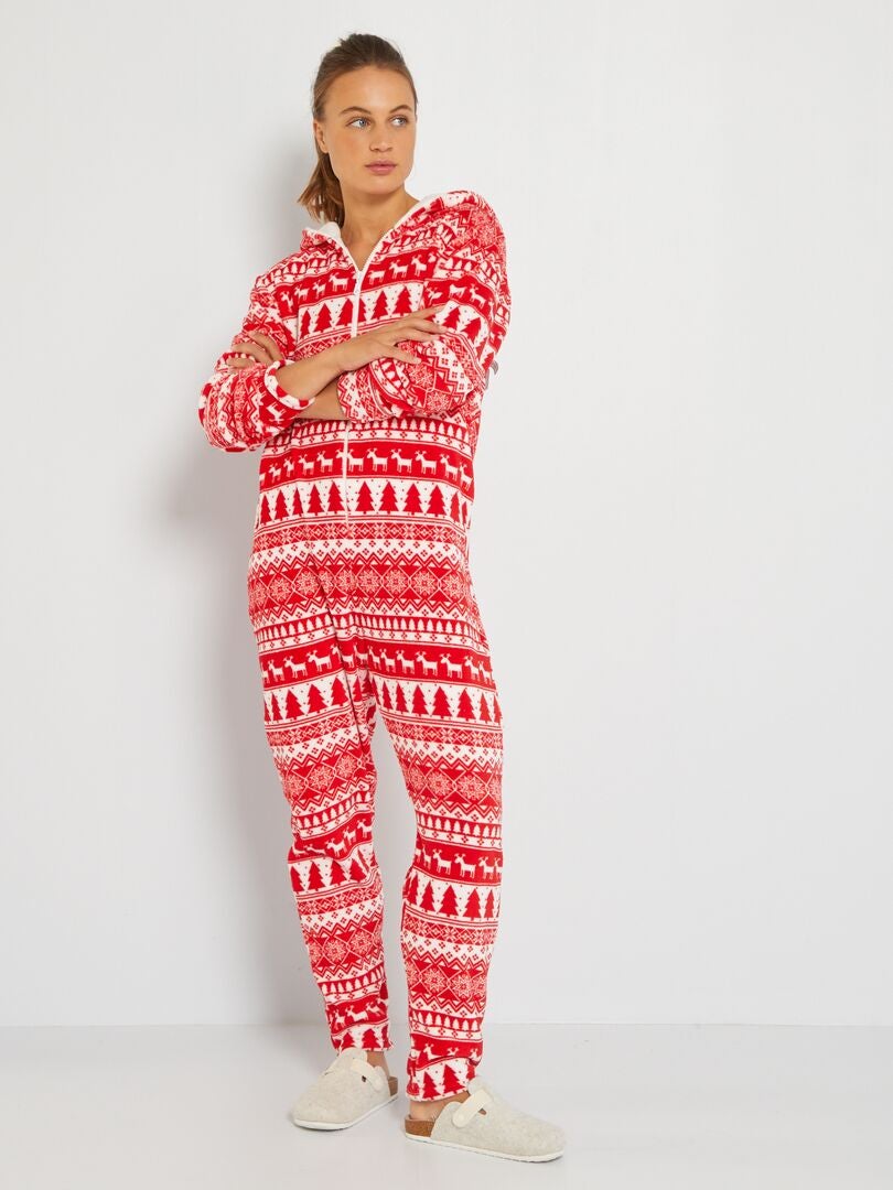 Combinaison pyjama 'Noël' - rouge - Kiabi - 24.00€
