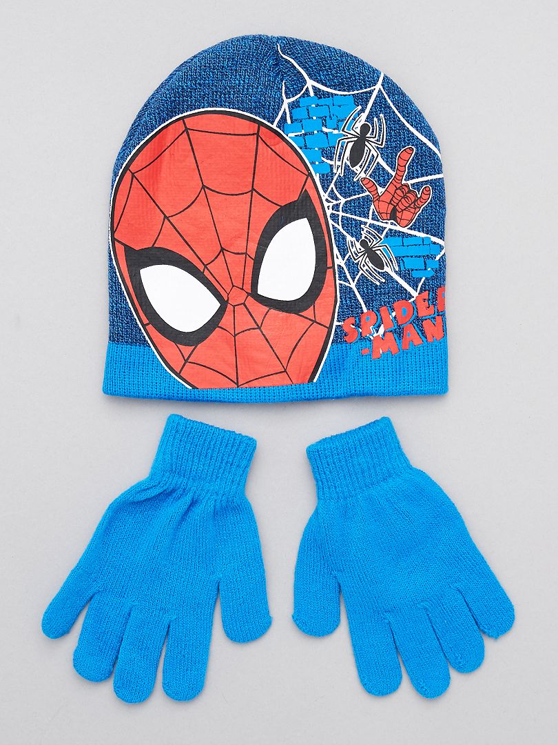 Ensemble bonnet + gants 'Spider-Man' 'Marvel' - bleu - Kiabi - 9.00€