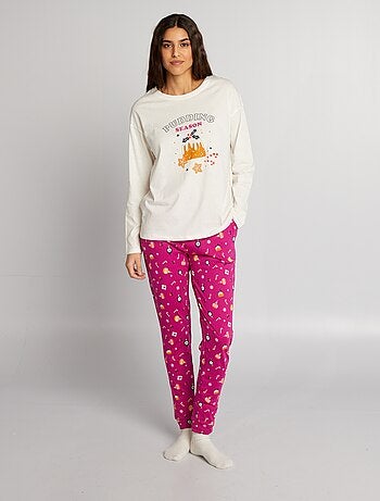 Pyjama long 'Mickey' - 2 pièces - Noir/blanc - Kiabi - 18.00€