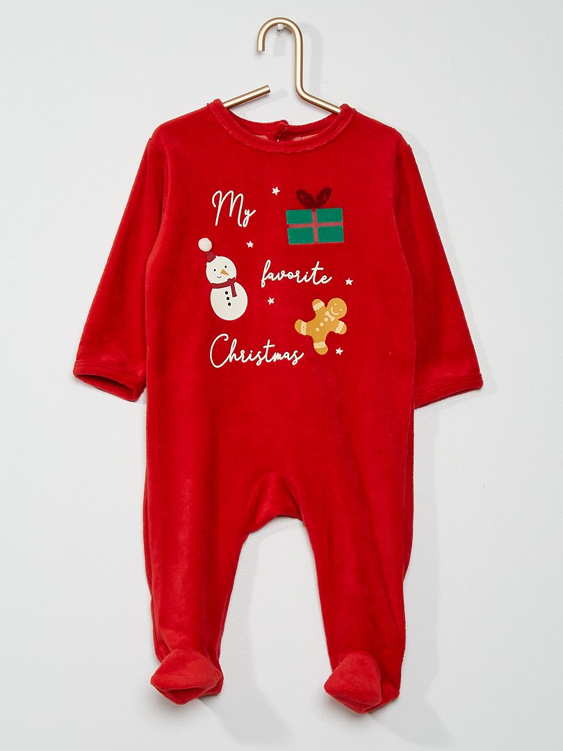 schuur lager baai Kerst-pyjama van velours - ROOD - Kiabi - 8.00€