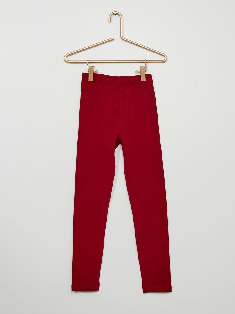BES Moet Landelijk Lange legging met stretch - rode bordeaux - Kiabi - 3.50€