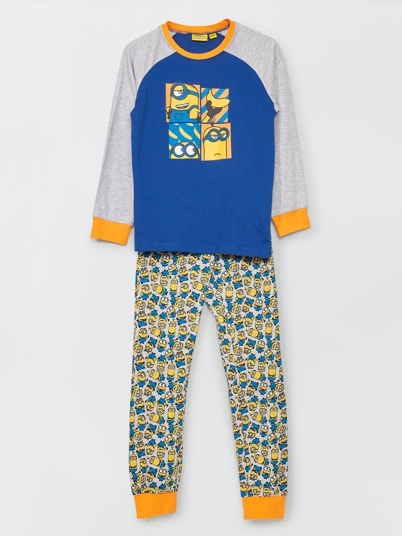 Aanpassing dinosaurus maandag Lange pyjama 'The Minions' - blauw / grijs - Kiabi - 15.00€