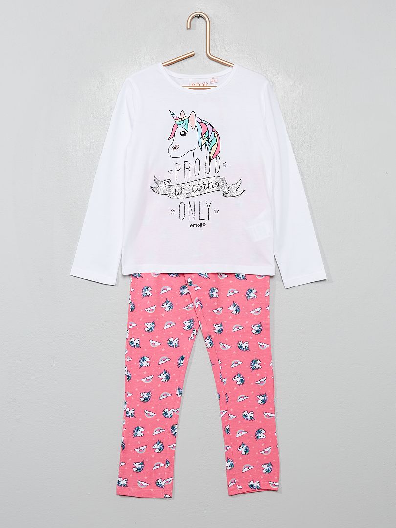 Bovenstaande barst Fobie Lange pyjama van 'Emoji' - wit - Kiabi - 13.00€