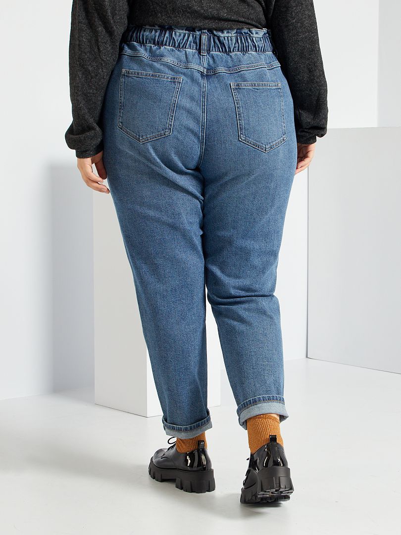 opslaan Haast je Goodwill Mom-fit jeans met elastische tailleband - BLAUW - Kiabi - 22.00€