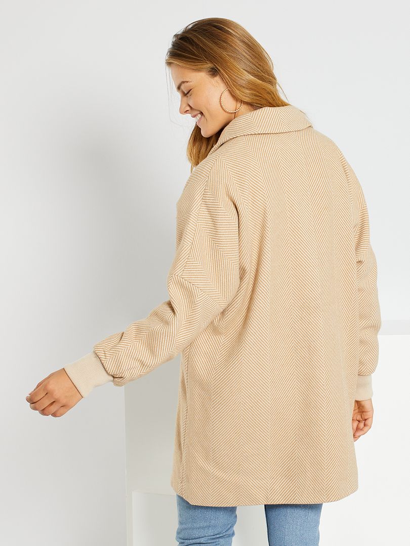 in het midden van niets Geleend onhandig Oversized jas 'Jacqueline De Yong' - Beige - Kiabi - 60.00€