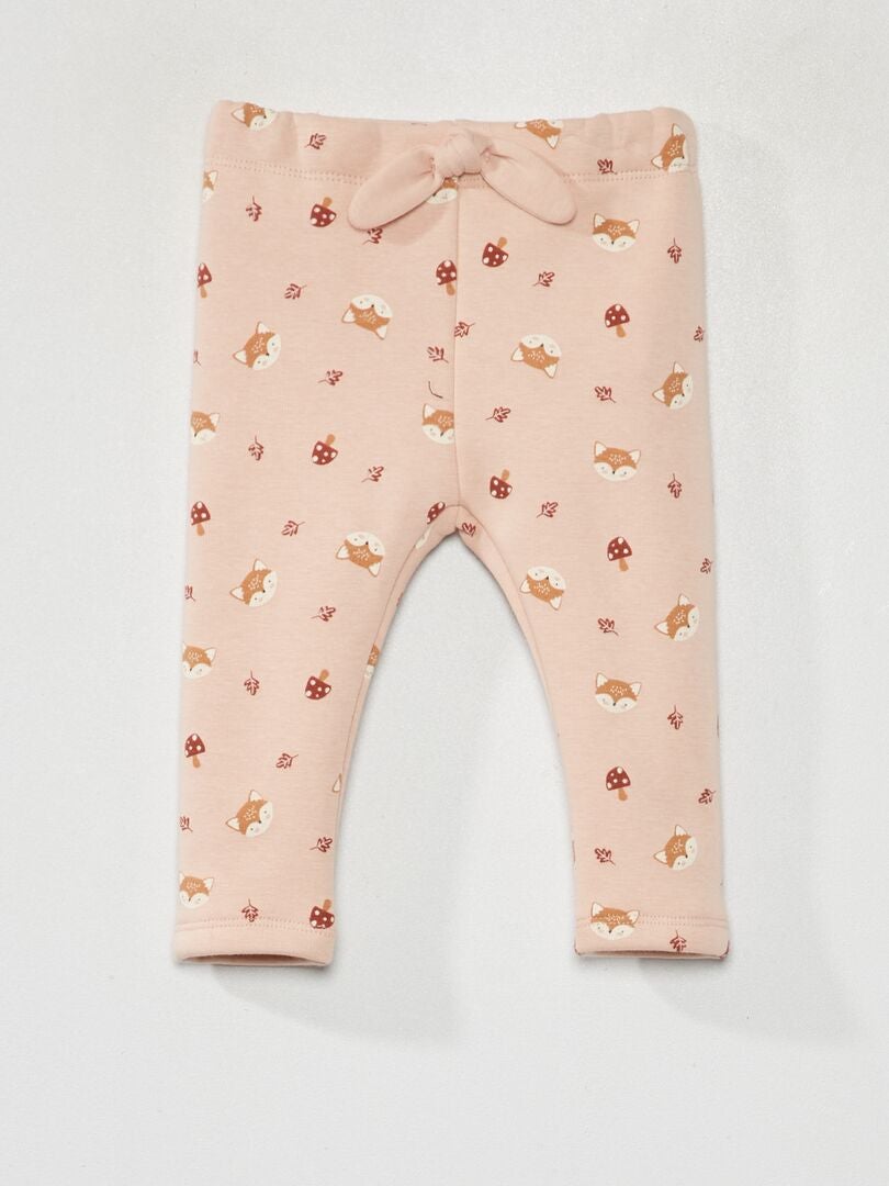 Pantalon en molleton avec imprimé - Toujours + chaud - Rose - Kiabi - 8.00€