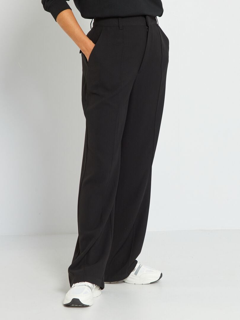Pantalon taille haute en twill - noir - Kiabi 20.00€