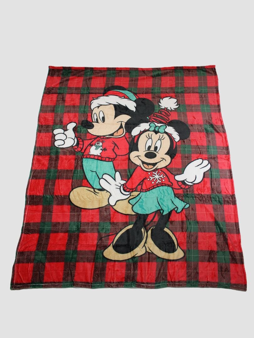 Plaid polaire de Noël 'Minnie & Mickey' - Rouge - Kiabi - 15.00€