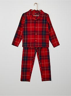 Enfant en Bas âge Enfants garçon Fille Rouge Tenues à Carreaux T-Shirt à Manches Longues Hauts Pantalons 2 pièces Hiver Homewear Pyjama Pyjama 