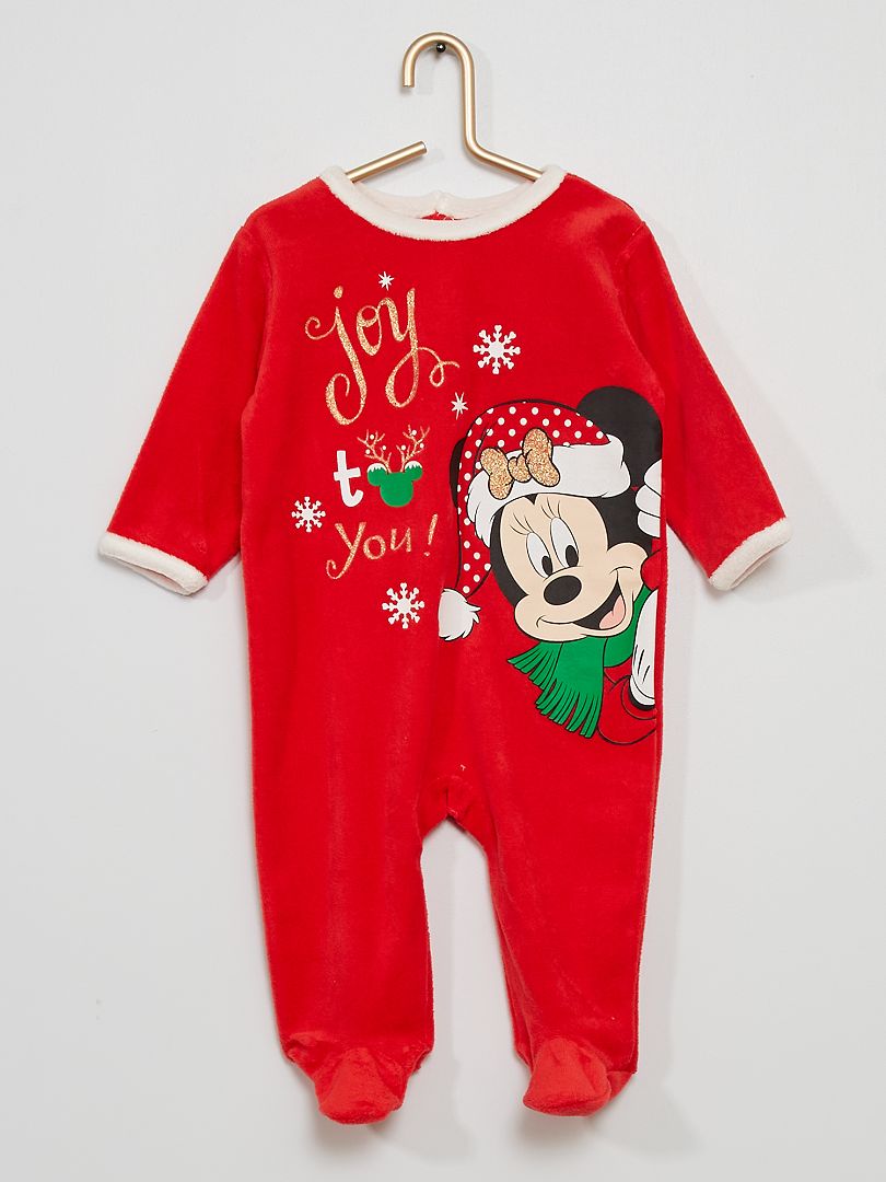 Pyjama dors-bien de Noël en velours 'Minnie' - rouge - Kiabi - 14.00€