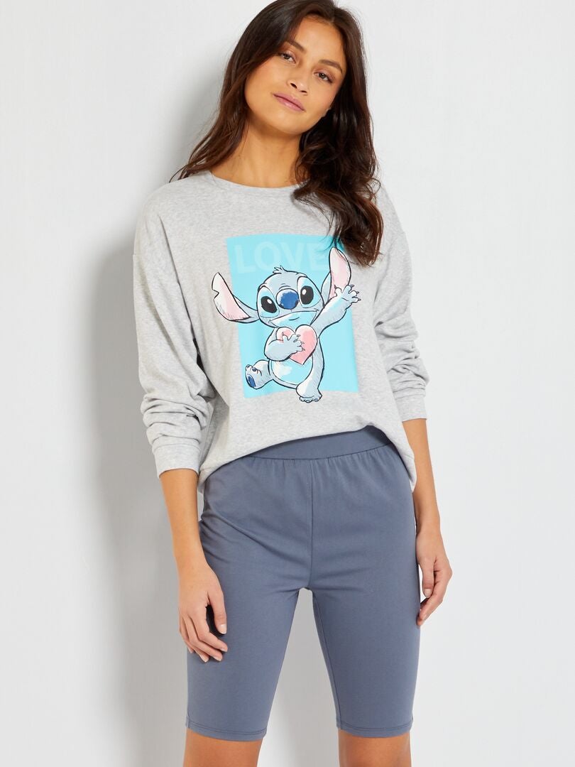 Pyjama 'Stitch' 'Disney' - 2 pièces - Gris - Kiabi - 18.00€