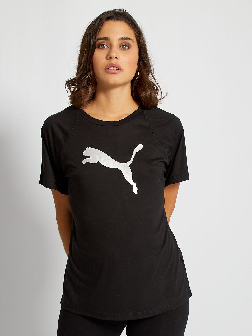 T-shirt met logo \'Puma\' - zwart - Kiabi