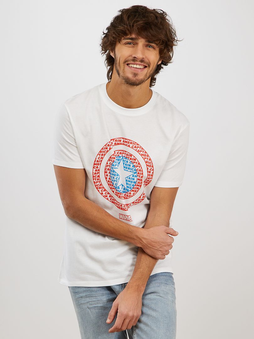 omdraaien kin Kostbaar T-shirt van 'Captain America' - WIT - Kiabi - 10.00€