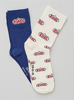 Denken G komen Vintage sokken met Kiabi-logo - Uniseks - BLAUW - Kiabi - 5.00€
