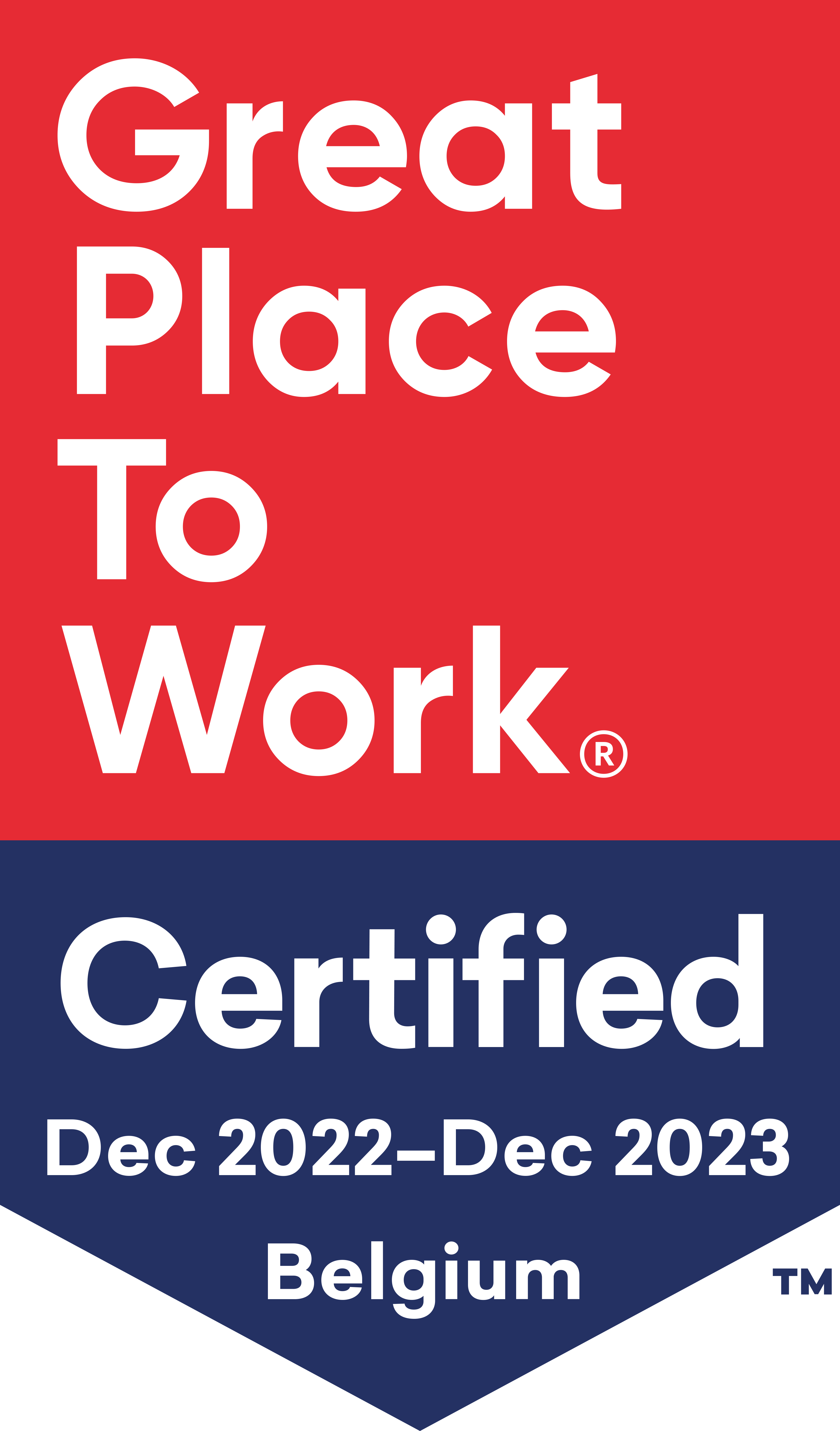 Great place to work® / Certified Dec 2022-Dec 2023™ Belgium
